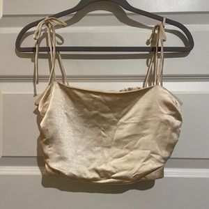 Zara, satin champagne colored top, size M